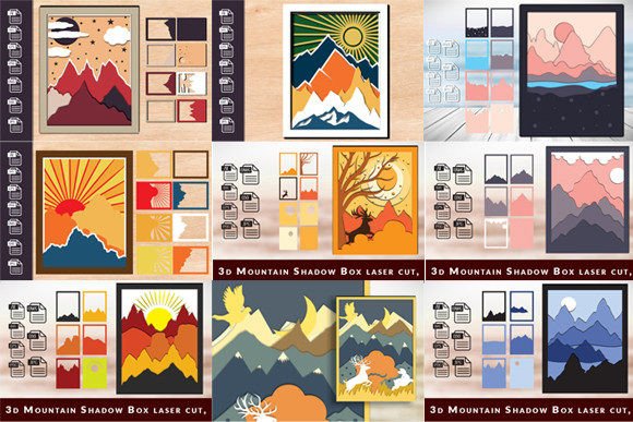 Download 3d Mountain Shadow Box Laser Cut Bundle - Premium Resources