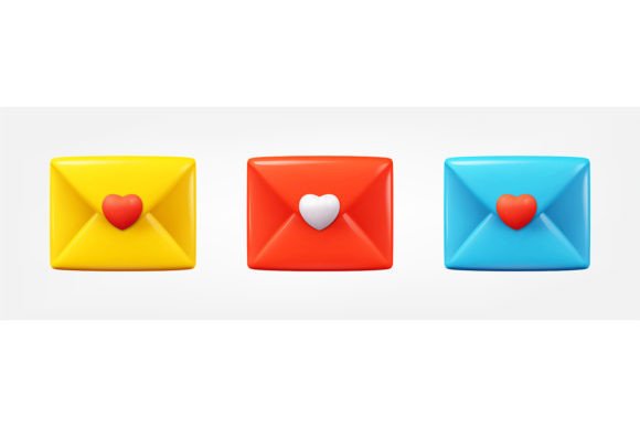 Download Love Letter 3d Icon Set - Letter 3d Collection