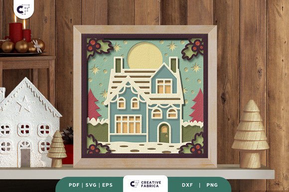 Download Retro Christmas Home 3D Paper Cut - Home 3d paper cut Collection