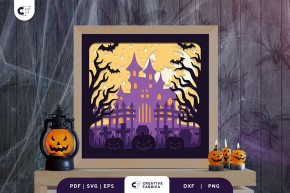 Download Gate of Haunted Castle 3D Shadow Box - Premium Resources