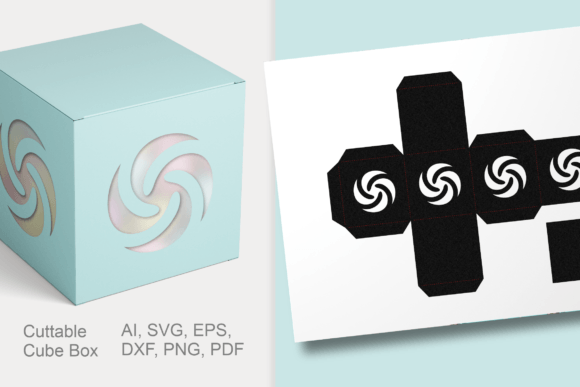 Download Vertigo Window Cube Gift Box Template - Cube Collection