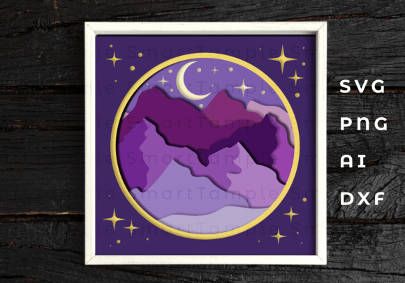 Download 3D Mountain Shadow Box Svg, Paper Cut - Premium Resources