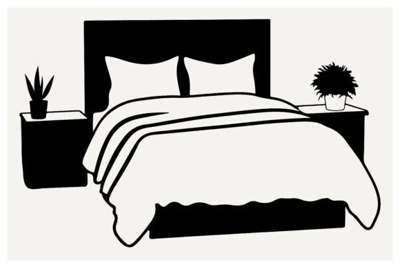 Download Modern Bedroom Interior Silhouette - Bedroom Collection