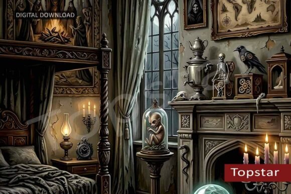 Download Gothic Bedroom Decor for Halloween Wall - Bedroom Collection