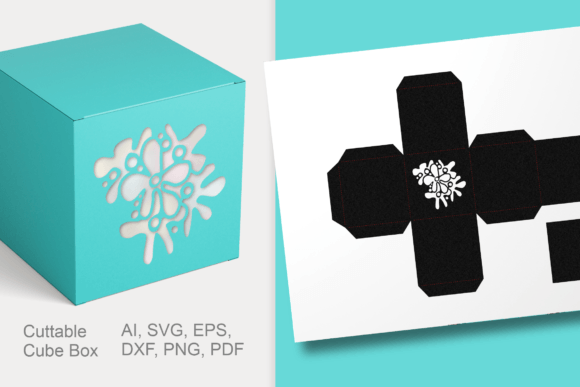 Download Flower Fantasy Cube Favor Box Template - Cube Collection