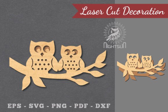Download Couple Owl Laser Cut Decoration - Premium Resources