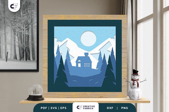 Download Winter Mountain 3D Shadow Box SVG - Premium Bundle