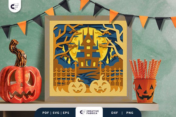 Download Haunted House 3D Shadow Box SVG - Premium Resources