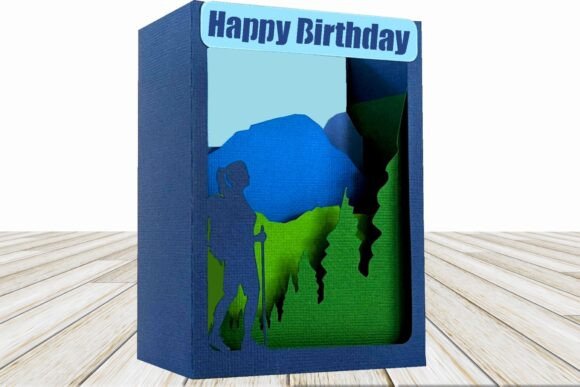 Download Mountain Hike Shadowbox Card - Premium Resources