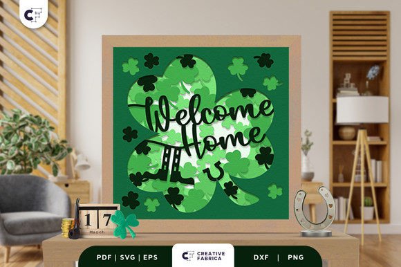 Download St. Patrick's Welcome Home 3D Paper Cut - Home 3d paper cut Collection