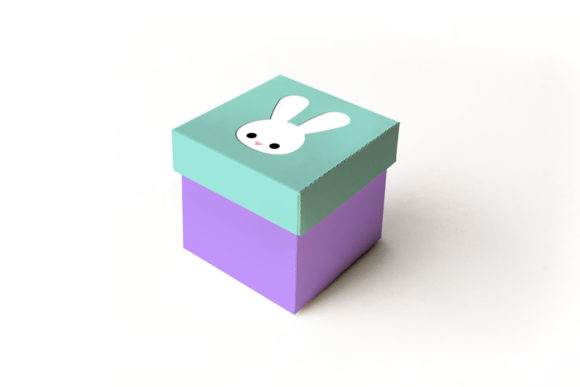 Download Easter Bunny Face Cube Box with Lid SVG - Cube Collection