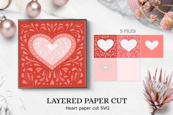 Download Heart Papercut Template Svg 3D / Heart - Papercut template Collection