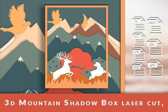 Download 3d Mountain Shadow Box Laser Cut Svg - Premium Resources