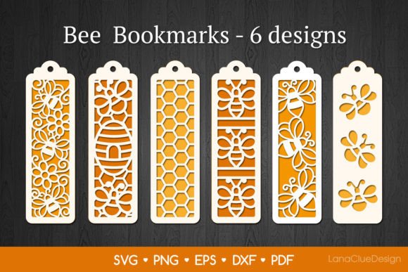 Download Bee Bookmarks SVG - Papercut Template - Papercut template Collection