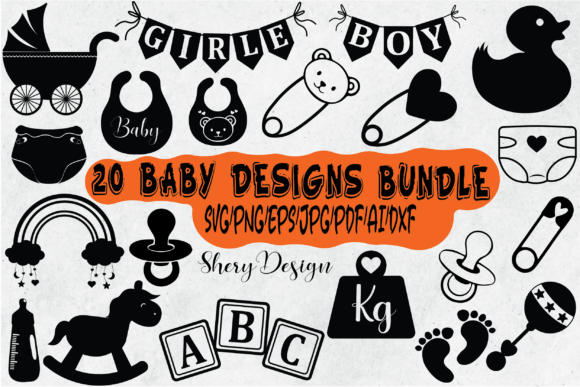 Download Baby Shower SVG Bundle, Baby 20 Designs - Baby shower Collection