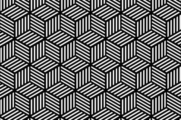 Download Geometric Cube Black White Pattern - Cube Collection