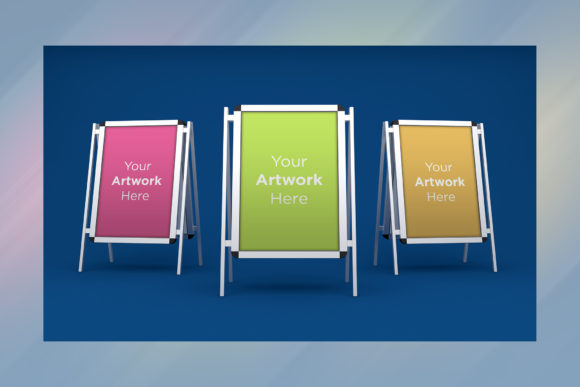 Download Three a Stand Advertising Board Mockup - Advertising board Collection