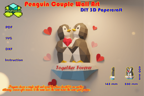 Download Penguin Couple DIY 3D Papercraft - Papercraft Collection