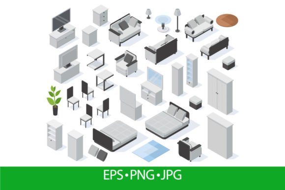 Download Isometric Home Furniture, Bedroom - Bedroom Collection