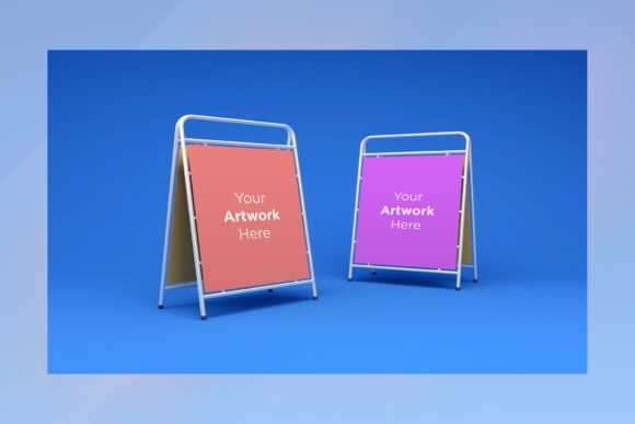 Download Two a Stand Advertising Board Mockup - Advertising board Collection