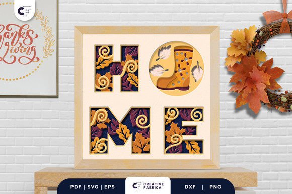 Download Autumn Boots HOME 3D Paper Cut SVG - Home 3d paper cut Collection