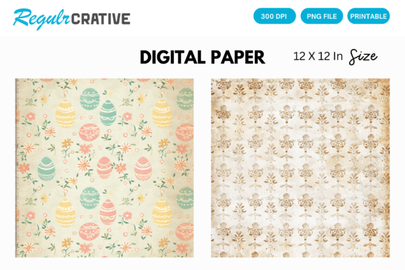 Download Watercolor Mini Egg Lace Digital Paper - Premium Bundle