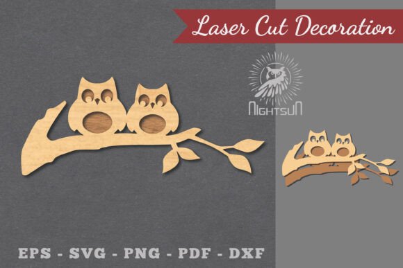 Download Couple Owl Laser Cut Decoration 2 - Premium Bundle